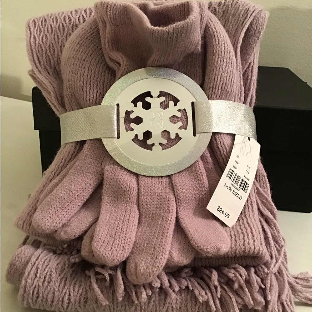 NWT Lavender Hat, Scarf and Gloves Set